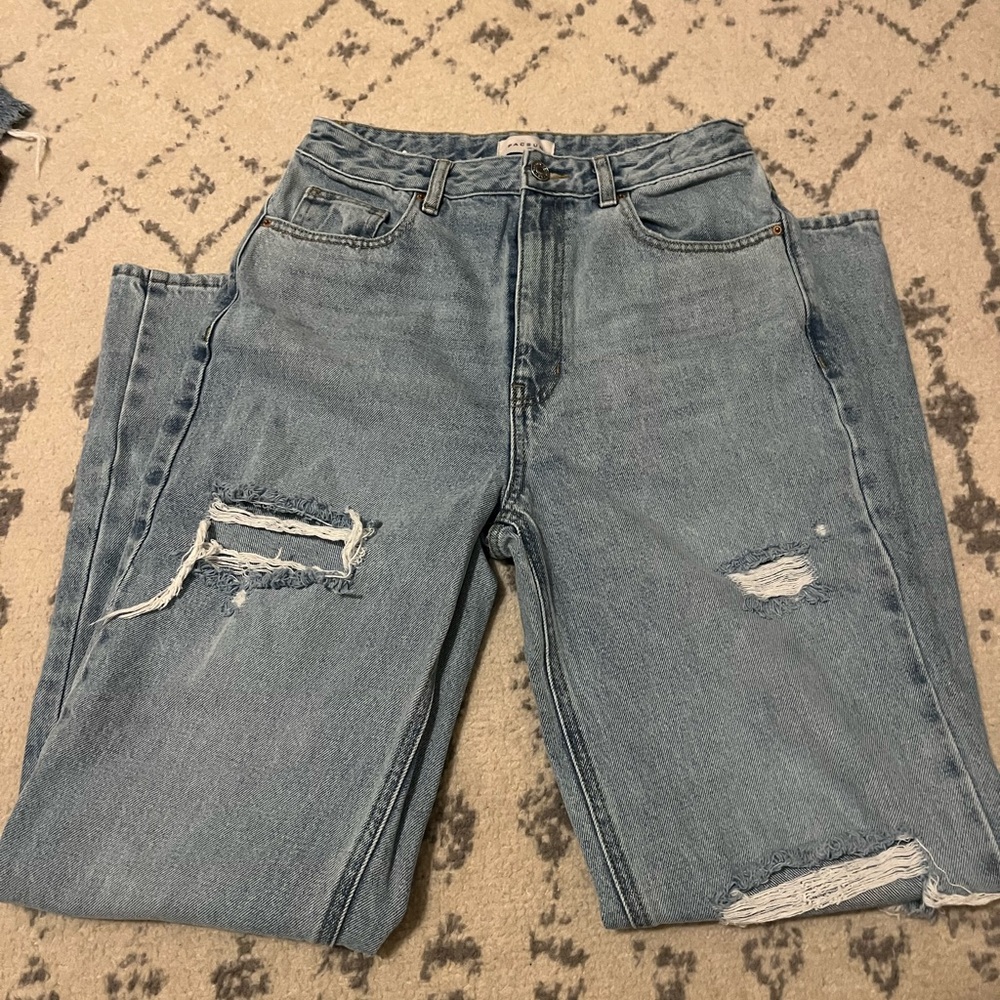 Pacsun Ripped Straight Leg Jeans